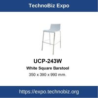 UCP-243W White Square Barstool